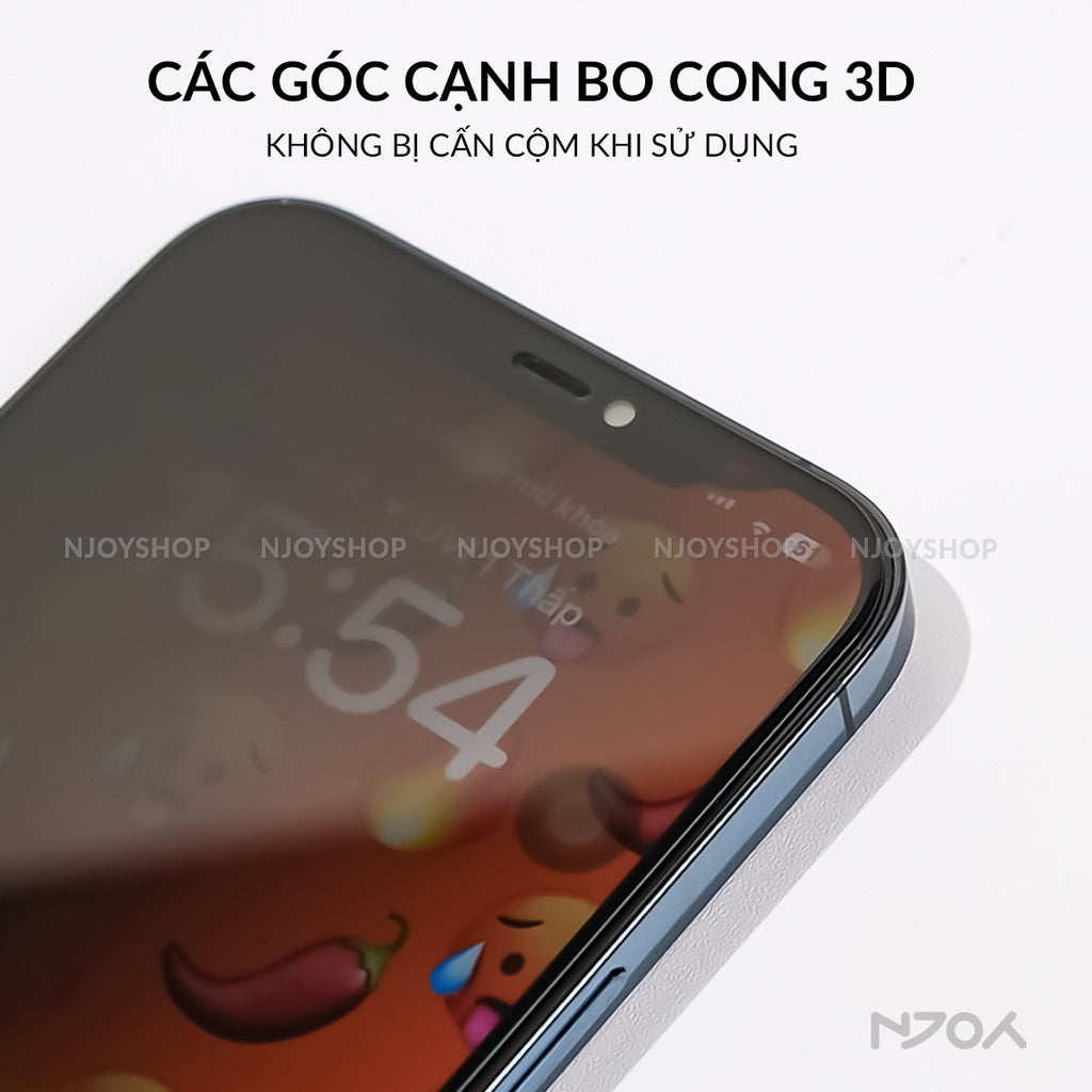Kính Cường Lực Kuzoom Chống Nhìn Trộm Chống Trầy Cho iPhone 16 Pro Max 15 14 13 12 11