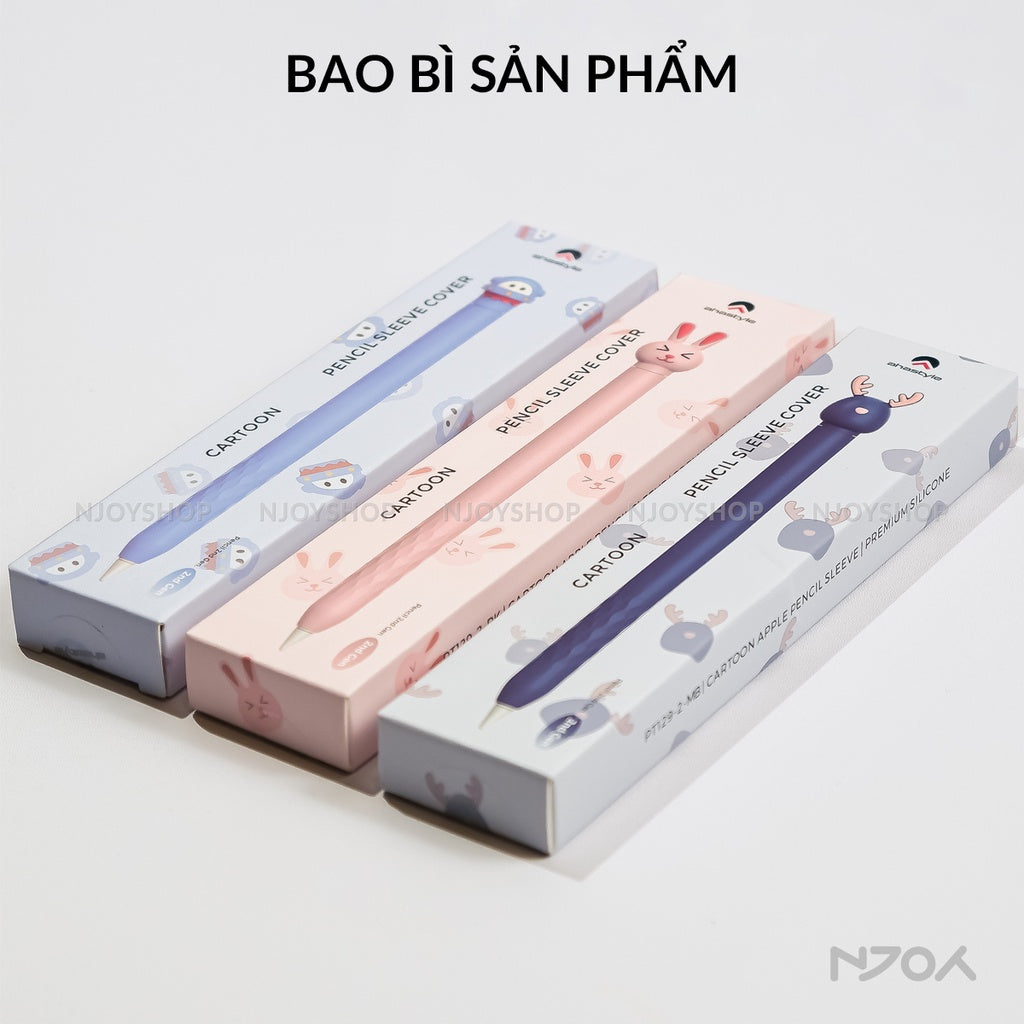 Vỏ Ốp Silicon Ahastyle Chống Trơn Trượt Cute Cho Bút Cảm Ứng Apple Pencil 2 Pro Njoyshop