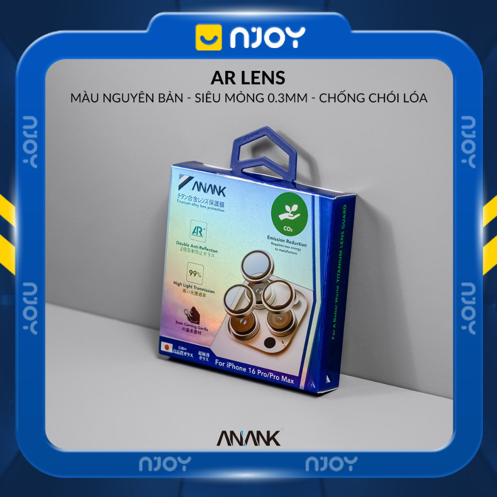 Bộ Vòng Cường Lực Bảo Vệ Camera Anank AR Chống Trầy Xước Màu Nguyên Bản Cho iPhone 13 14 15 Pro Max Njoyshop