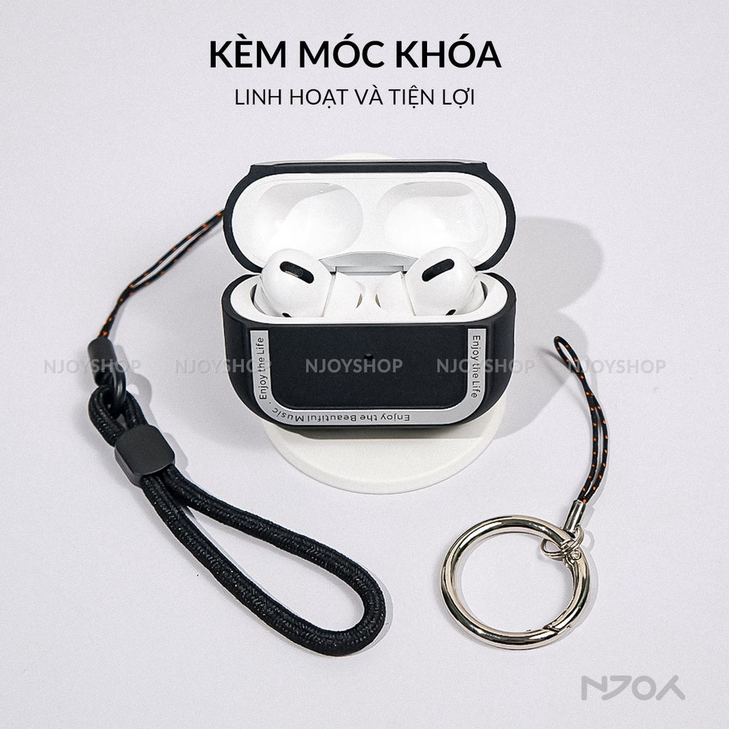 Ốp Nhung Ahastyle Hỗ Trợ Magsafe Viền Kim Loại Kèm Móc Khóa Cho AirPods Pro 2
