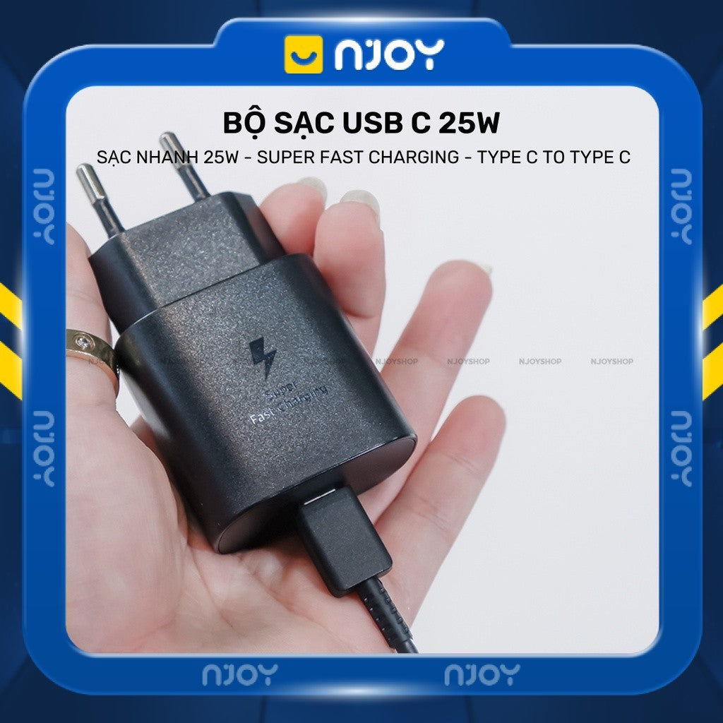 Bộ Sạc Nhanh 25w Chân Cắm Type C Cho Note 10 Note 20 A71, A70, A80, A90, S20, S20+, S20 Ultra Njoyshop
