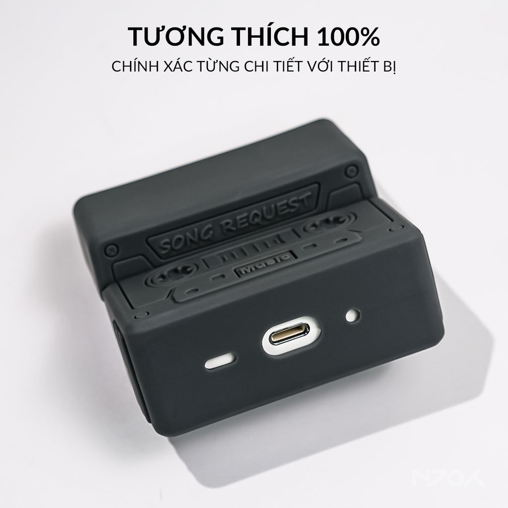 Ốp In Hình Cassette Silicon Kèm Dây Đeo Cho Tai Nghe Airpods 4 3 Airpods Pro 3 2 Njoyshop
