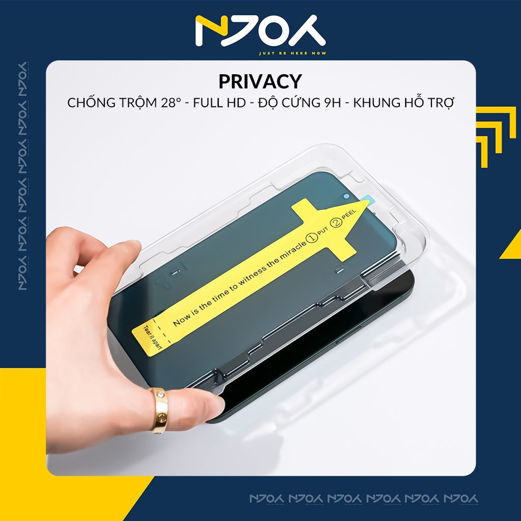 Kính Cường Lực Chống Nhìn Trộm Khung Tự Dán Cho iPhone 18 Pro Max 17 16 15 14 13 12 11