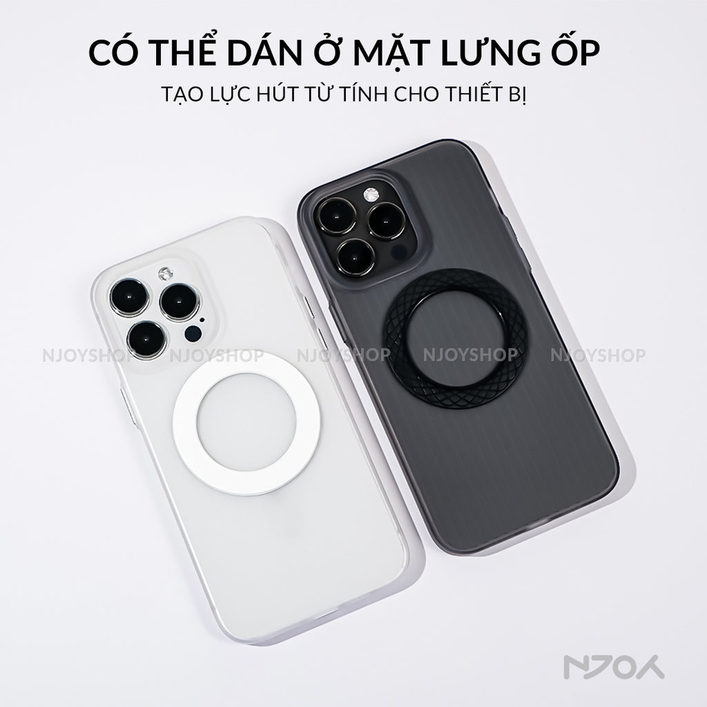 Miếng Dán Hỗ Trợ Sạc Không Dây Magsafe Từ Tính Cho Điện Thoại iPhone Samsung Njoyshop
