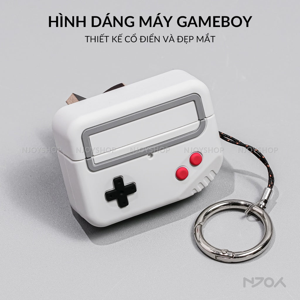 Ốp Máy Chơi Game 3D AhaStyle Kèm Dây Đeo Móc Khóa Cho Tai Nghe Airpods Pro 3 2 Airpods 4 Njoyshop
