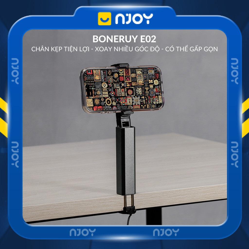 Giá Đỡ Kẹp Điện Thoại Boneruy E02 Siêu Nhỏ Gập Gọn Hợp Kim Nhôm Cao Cấp