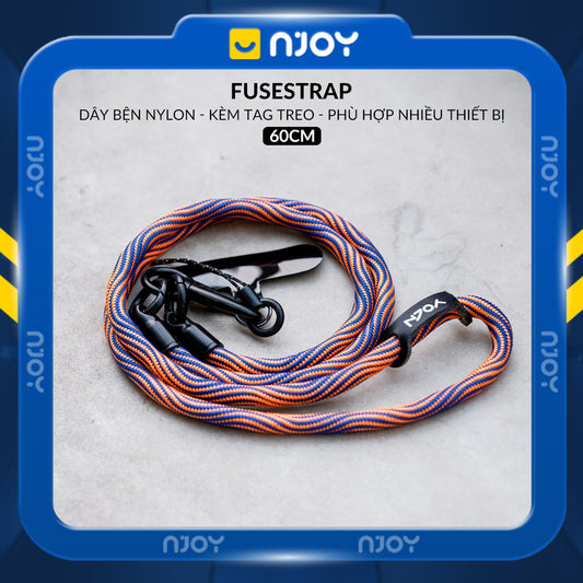 Bộ Dây Đeo Điện Thoại Nylon Siêu Bền Kèm Tag Treo Và Móc Khóa Dài 60cm