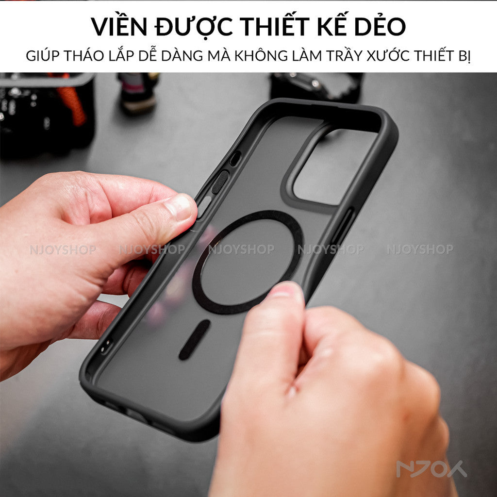 Ốp Hỗ Trợ Sạc Không Dây Likgus Lưng Nhám Chống Bẩn Cho iPhone 16 Pro Max 15 Pro Max 14 13 Njoyshop