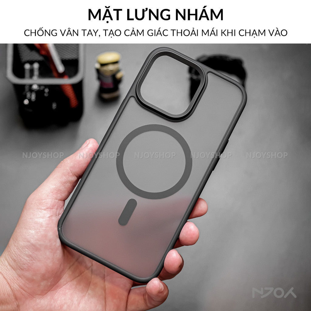 Ốp Hỗ Trợ Sạc Không Dây Likgus Lưng Nhám Chống Bẩn Cho iPhone 16 Pro Max 15 Pro Max 14 13 Njoyshop