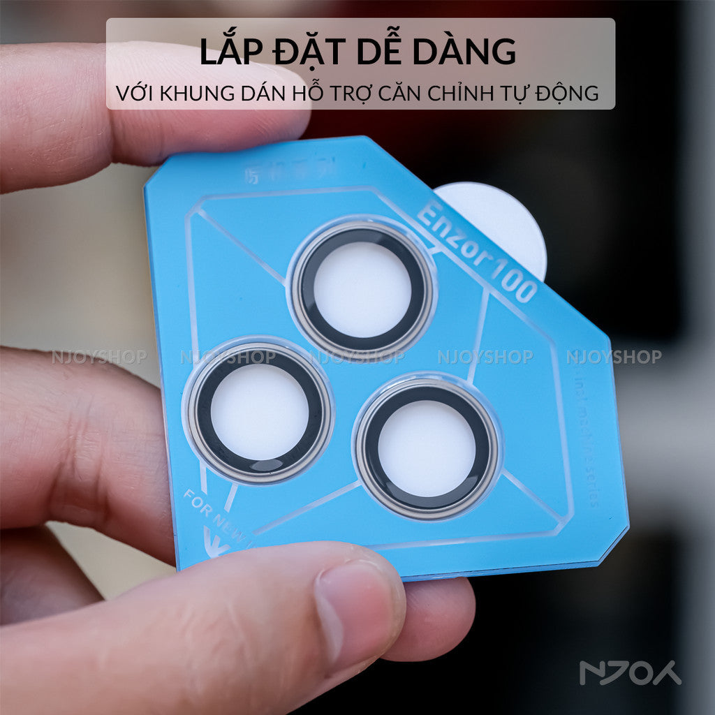 Cường Lực Camera Kuzoom AR Có Khung Dán Cho iPhone 17 Pro Max 16 15 14 13 12 11