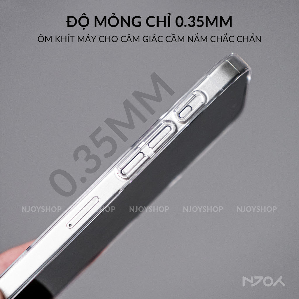 Ốp Siêu Mỏng Trong Suốt Hỗ Trợ Sạc Magsafe Chống Ố Cho iPhone 17 Pro Max 15 14 13