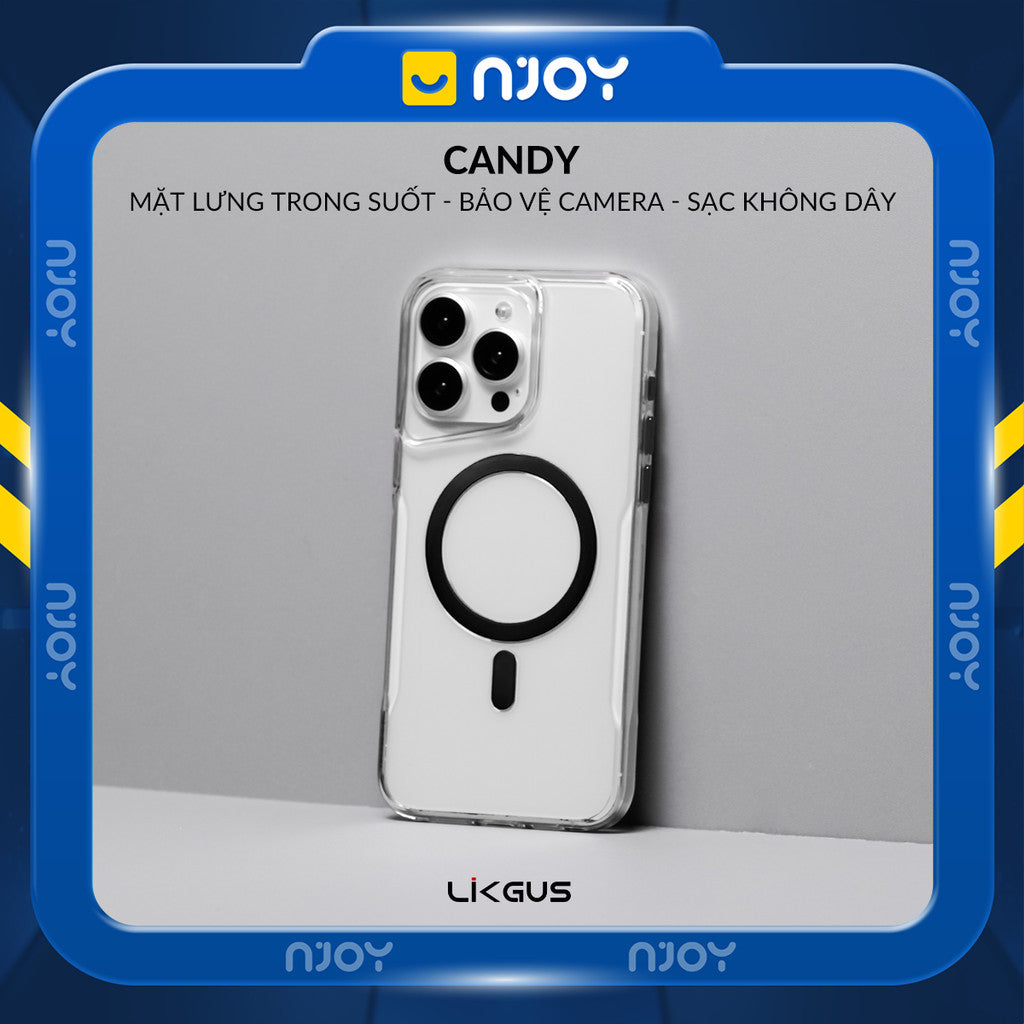 Ốp Magsafe Trong PC Cứng Likgus Vòng 3D Nút Kim Loại Cho iPhone 16 Pro MaxMax