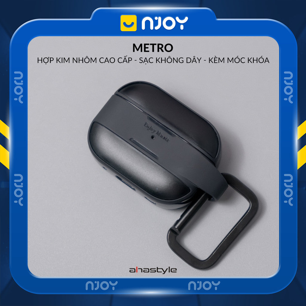 Ốp Hợp Kim Nhôm Ahastyle Viền Silicon Kèm Móc Khóa Cho Tai Nghe AIrpods Pro 2 3 4