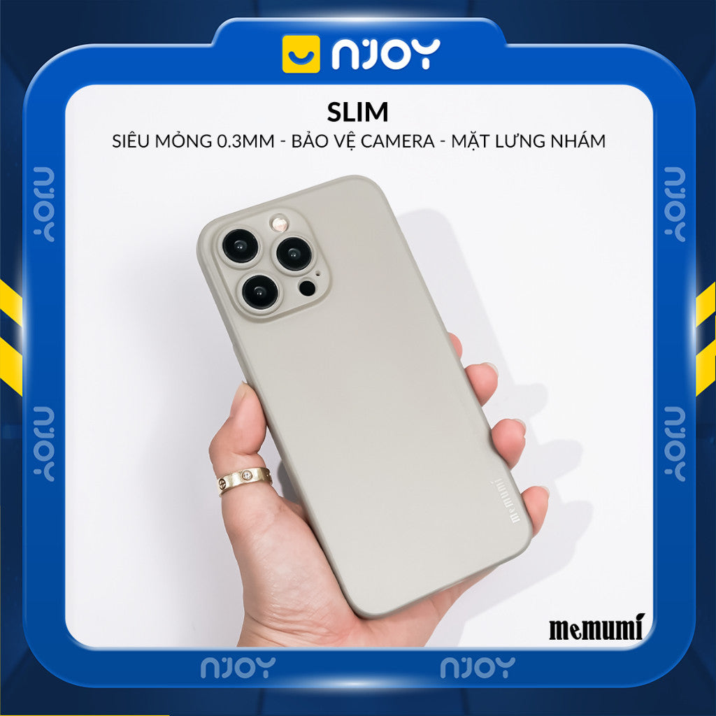 Ốp Nhám Siêu Mỏng Nhẹ Memumi Slim 0.3mm Cho iPhone 17 Pro Max 16 15 14 13