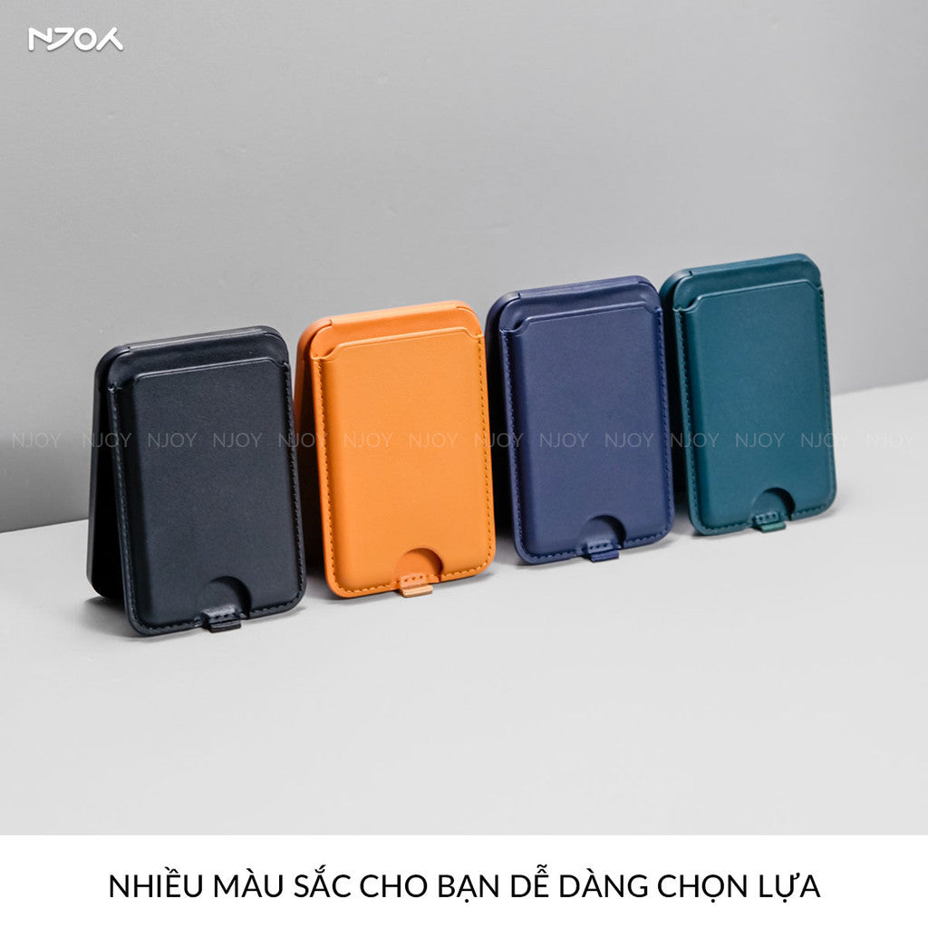 Ví Đựng Thẻ Magsafe Leather Kiêm Giá Đỡ Cho Điện Thoại iPhone 16 Pro Max 15 14 13 12