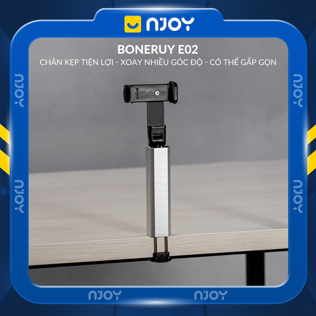 Giá Đỡ Kẹp Điện Thoại Boneruy E02 Siêu Nhỏ Gập Gọn Hợp Kim Nhôm Cao Cấp