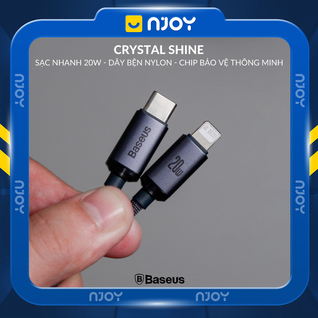 Cáp Sạc Nhanh Baseus 20W Trong Suốt Chân Cắm Type C Cho iPhone 14 Pro Max 13 12