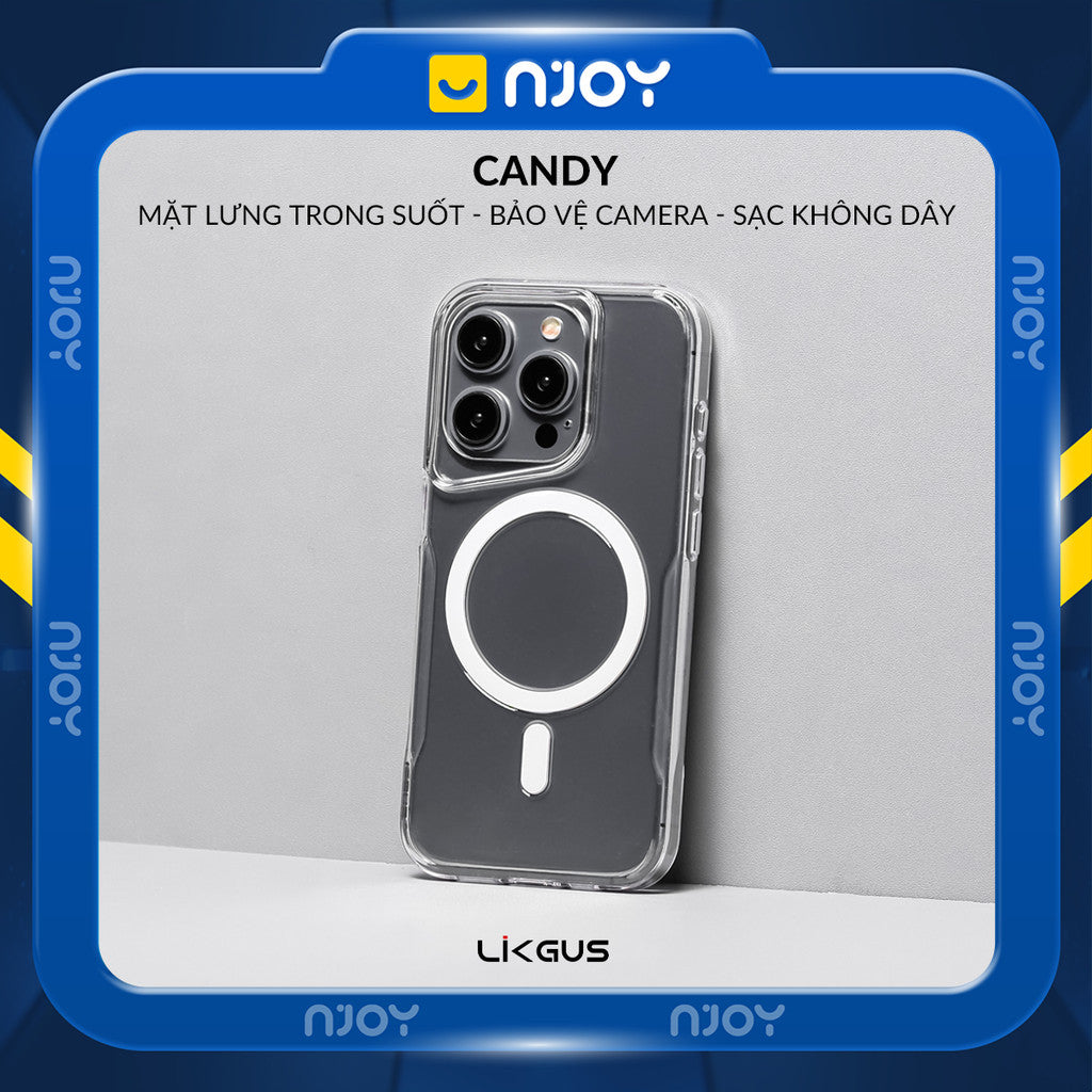 Ốp Magsafe Trong PC Cứng Likgus Vòng 3D Nút Kim Loại Cho iPhone 16 Pro MaxMax