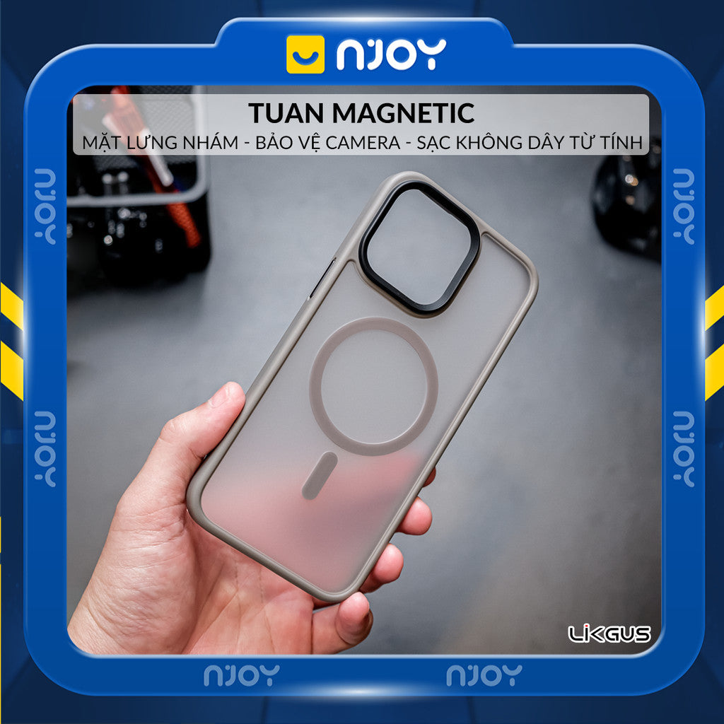 Ốp Hỗ Trợ Sạc Không Dây Likgus Lưng Nhám Chống Bẩn Cho iPhone 17 Pro Max 16 Pro Max 15 14 13 Njoyshop