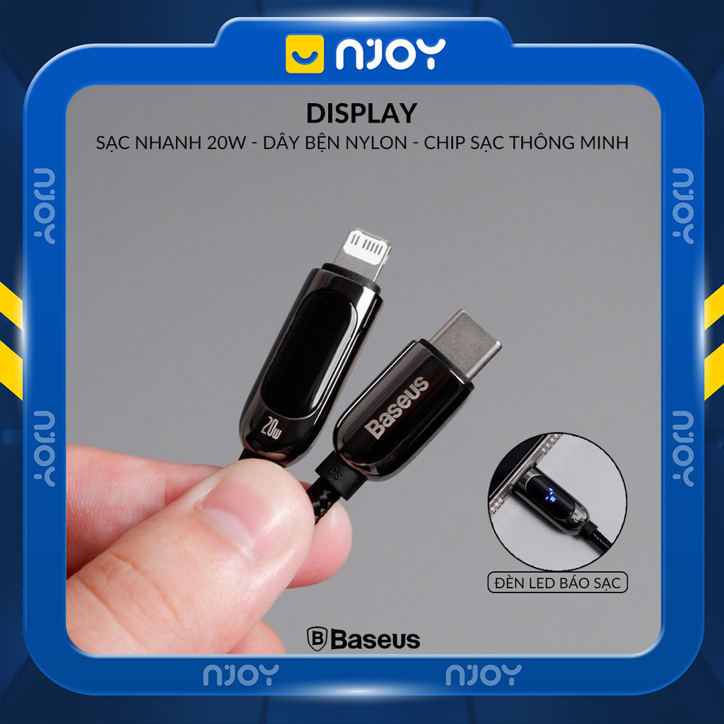 Cáp Sạc Nhanh Baseus 20W Trong Suốt Chân Cắm Type C Cho iPhone 14 Pro Max 13 12