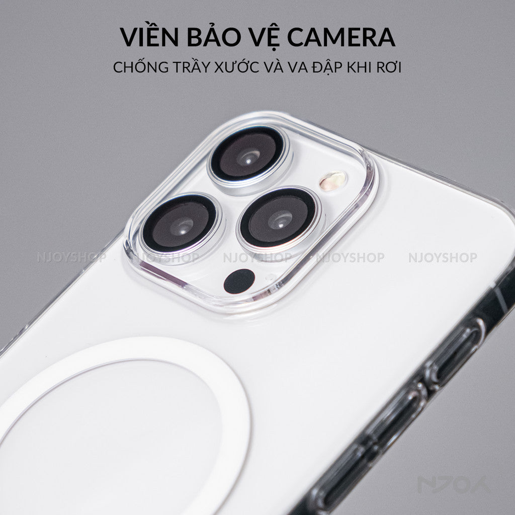 Ốp Siêu Mỏng Trong Suốt Hỗ Trợ Sạc Magsafe Chống Ố Cho iPhone 17 Pro Max 15 14 13