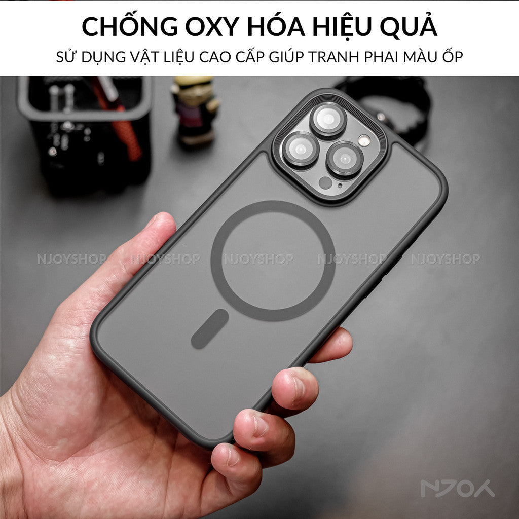 Ốp Hỗ Trợ Sạc Không Dây Likgus Lưng Nhám Chống Bẩn Cho iPhone 16 Pro Max 15 Pro Max 14 13 Njoyshop