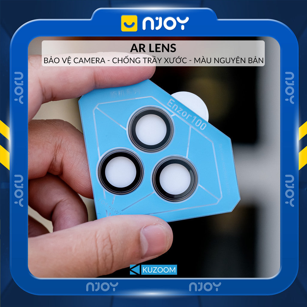 Cường Lực Camera Kuzoom AR Có Khung Dán Cho iPhone 17 Pro Max 16 15 14 13 12 11