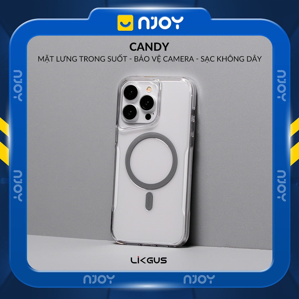 Ốp Magsafe Trong PC Cứng Likgus Vòng 3D Nút Kim Loại Cho iPhone 16 Pro MaxMax
