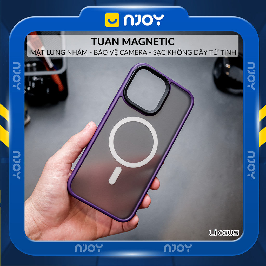 Ốp Hỗ Trợ Sạc Không Dây Likgus Lưng Nhám Chống Bẩn Cho iPhone 16 Pro Max 15 Pro Max 14 13 Njoyshop