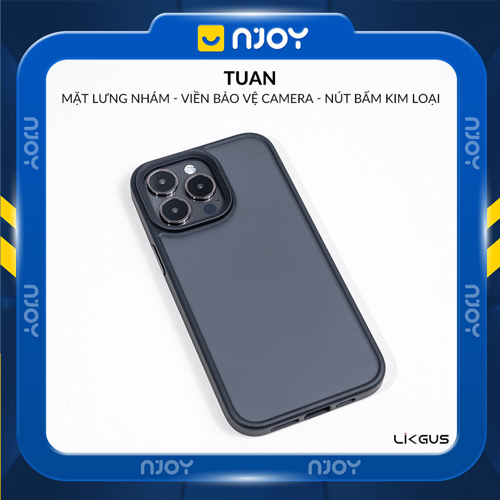 Ốp Lưng Nhám Chống Vân Likgus Bảo Vệ Camera Cho iPhone 17 Pro Max 16 15 Pro 14 13