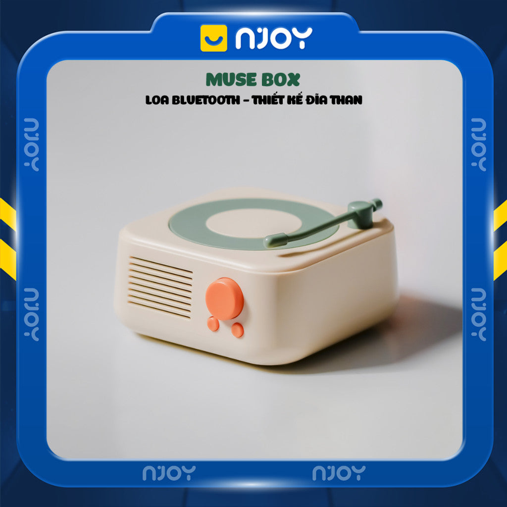 Loa Bluetooth Đĩa Than Xoay Nhỏ Gọn Trang Trí Bàn Làm Việc Quà Tặng Sinh Nhật Valentine