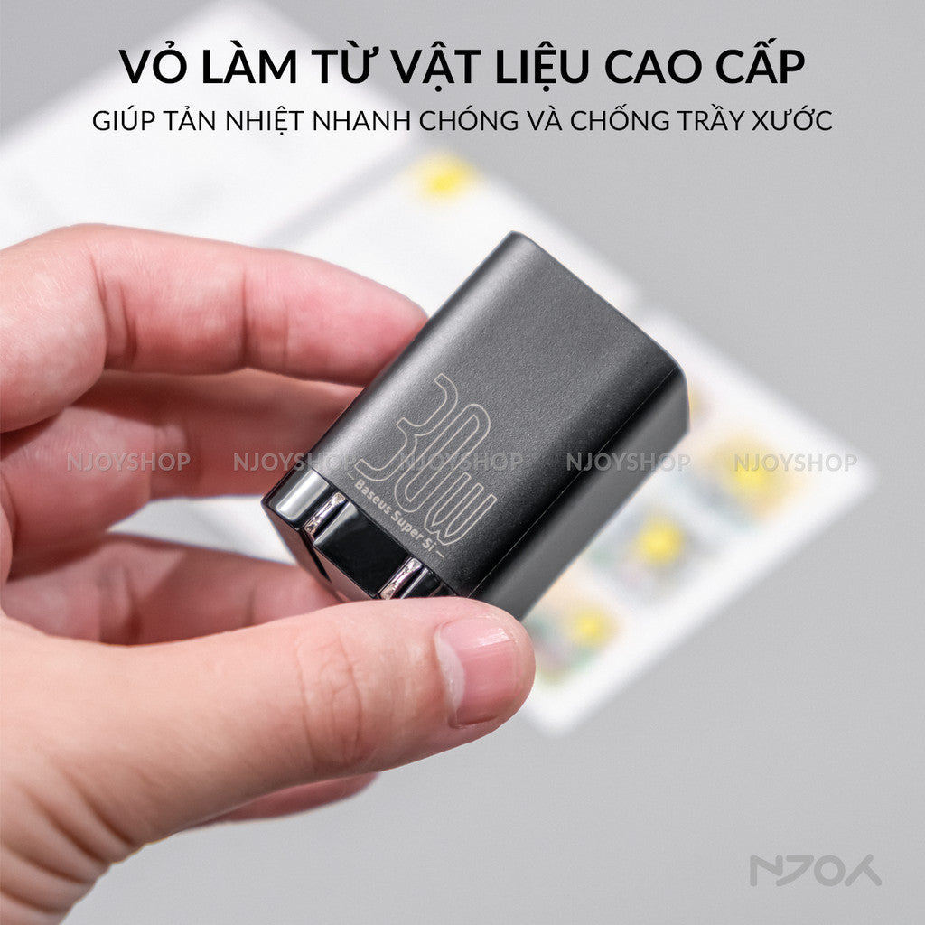Củ Sạc Nhanh 30w Baseus 2 Cổng USB A & Type C QC 3.0 PD 3.0 Cho Điện Thoại Máy Tính Bảng Njoyshop