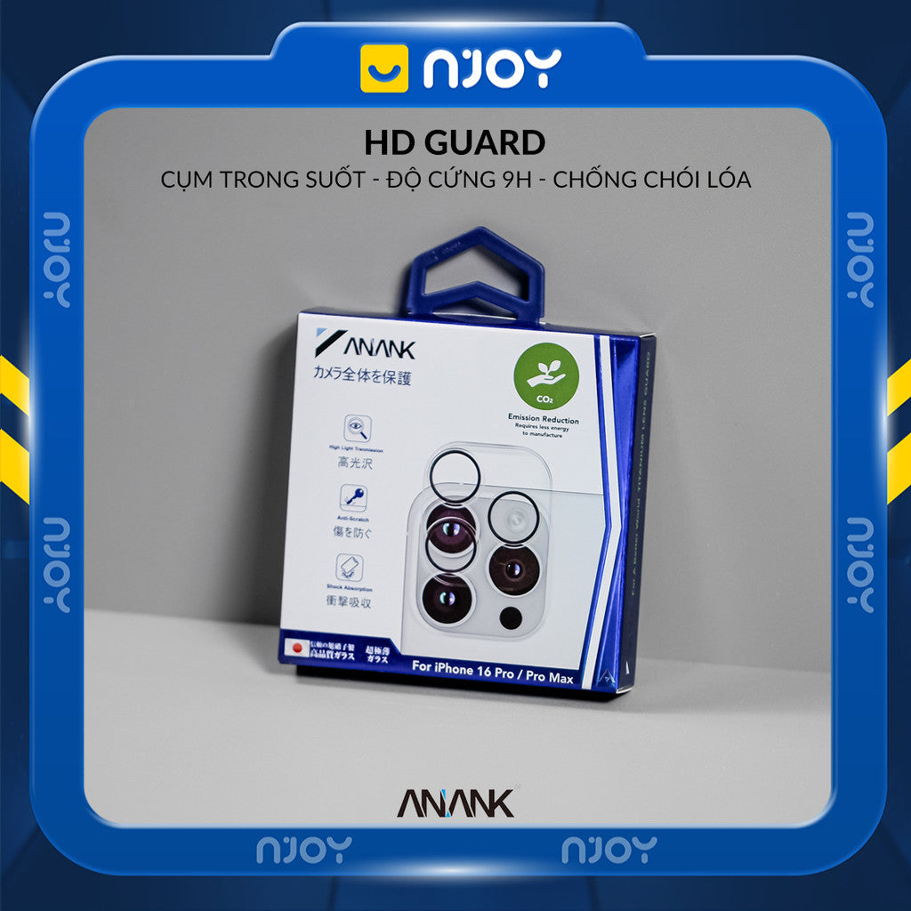 Bộ Vòng Cường Lực Bảo Vệ Camera Anank AR Chống Trầy Xước Màu Nguyên Bản Cho iPhone 13 14 15 Pro Max Njoyshop