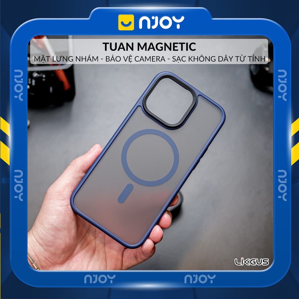 Ốp Hỗ Trợ Sạc Không Dây Likgus Lưng Nhám Chống Bẩn Cho iPhone 16 Pro Max 15 Pro Max 14 13 Njoyshop