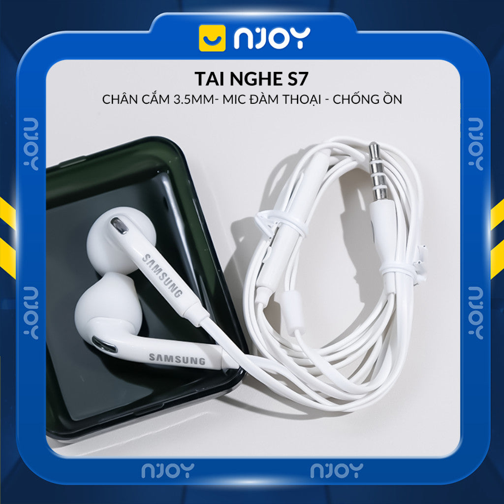 Tai Nghe Nhét Tai S7 Chân Tròn 3.5mm In-ear Tương Thích Với iPhone Samsung Oppo Xiaomi Njoyshop
