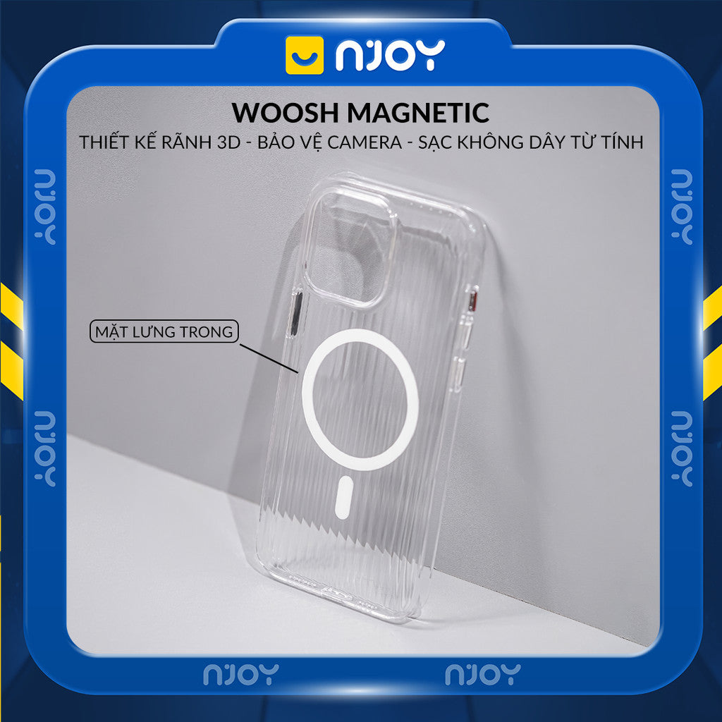 Ốp Magsafe Lưng Nhám Siêu Mỏng Sọc Vali Bảo Vệ Camera Cho iPhone 12 13 14 15 16 Pro Max