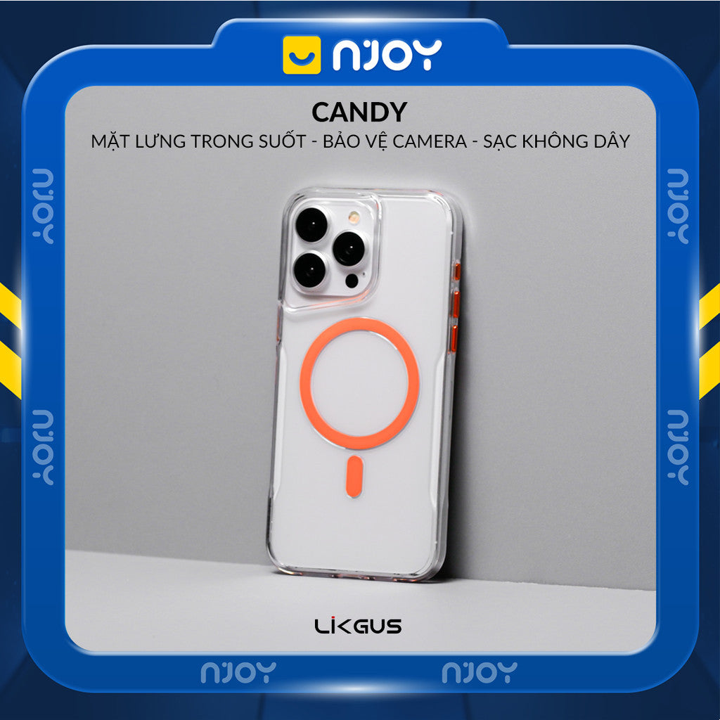 Ốp Magsafe Trong PC Cứng Likgus Vòng 3D Nút Kim Loại Cho iPhone 16 Pro MaxMax