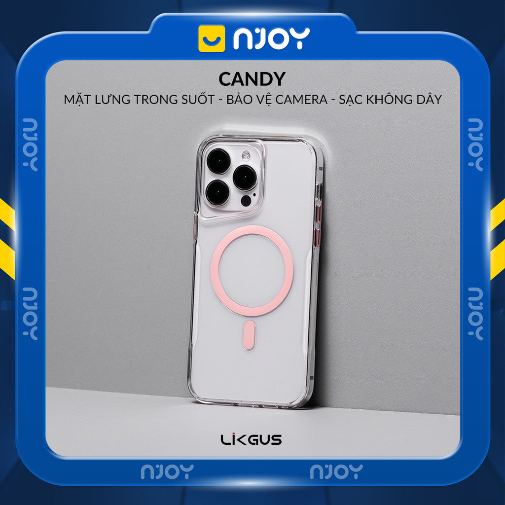 Ốp Magsafe Trong PC Cứng Likgus Vòng 3D Nút Kim Loại Cho iPhone 16 Pro MaxMax