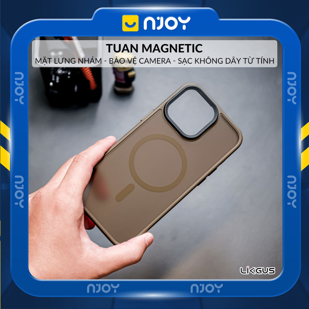 Ốp Hỗ Trợ Sạc Không Dây Likgus Lưng Nhám Chống Bẩn Cho iPhone 17 Pro Max 16 Pro Max 15 14 13 Njoyshop