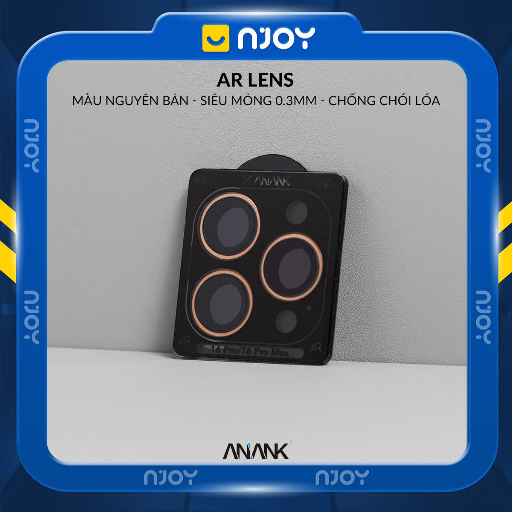 Bộ Vòng Cường Lực Bảo Vệ Camera Anank AR Chống Trầy Xước Màu Nguyên Bản Cho iPhone 13 14 15 Pro Max Njoyshop