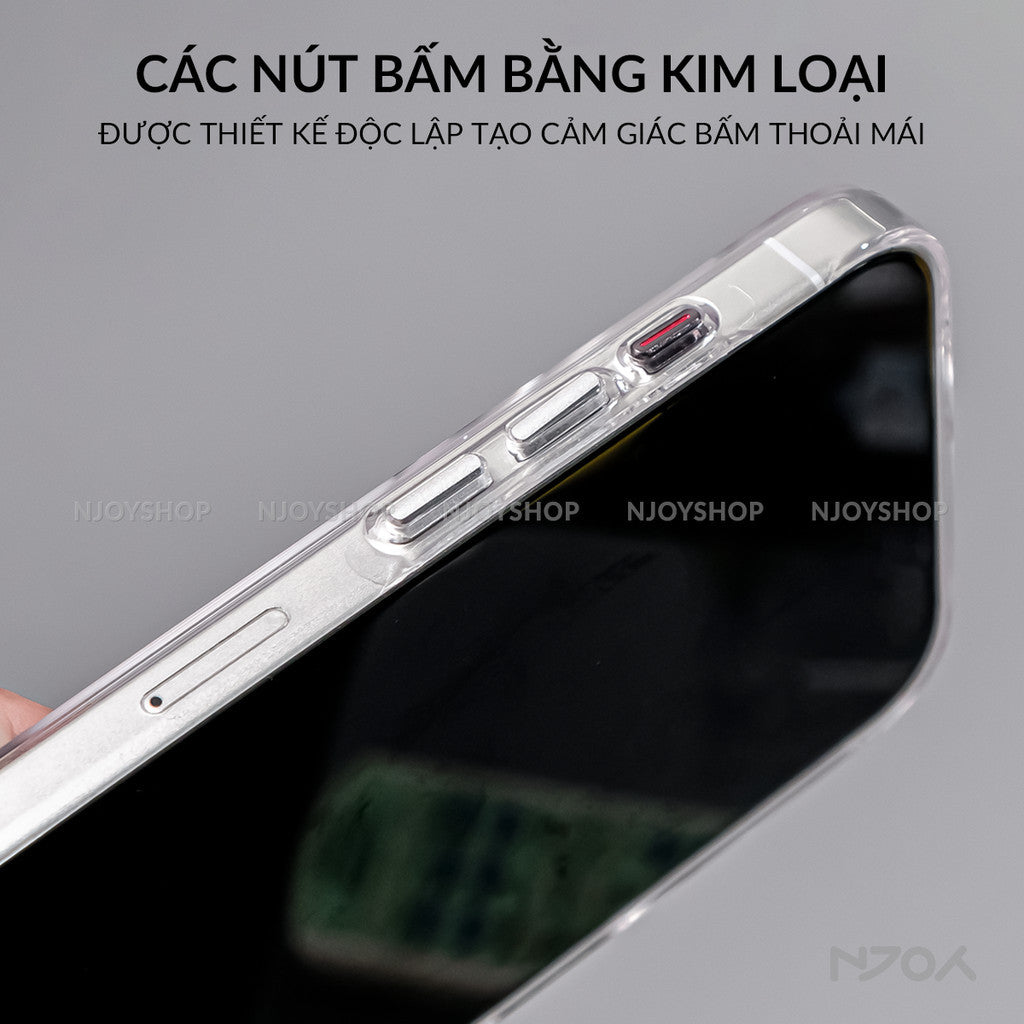 Ốp Siêu Mỏng Trong Suốt Hỗ Trợ Sạc Không Dây Bảo Vệ Camera Cho iPhone