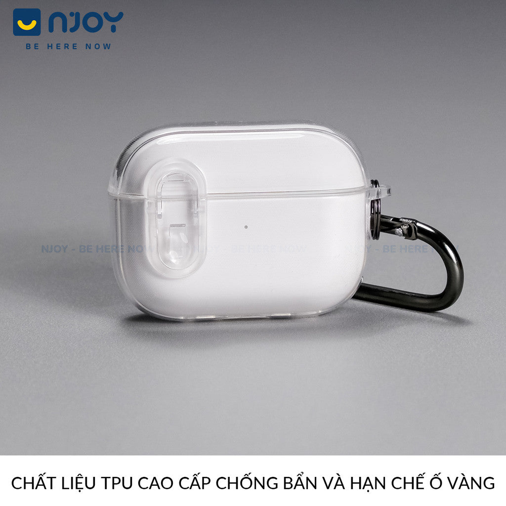 Ốp Trong Suốt Nút Bấm Mở Khoá An Toàn Chống Sốc Cho Airpods Pro 2 3 4