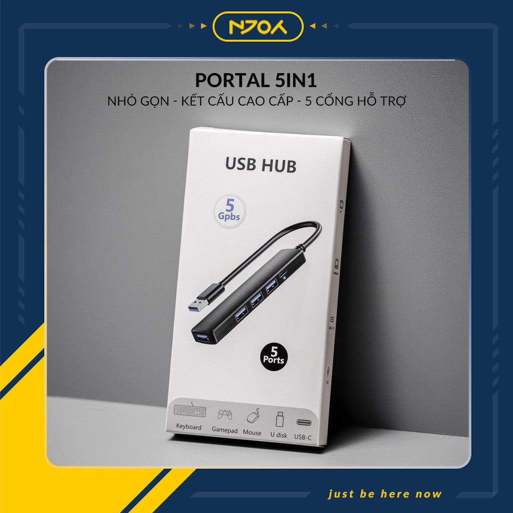 Hub Type C Chuyển Đổi 5 Trong 1 Hỗ Trợ Cổng USB 3.0 Type C Cho Điện Thoại Laptop Máy Tính Bảng