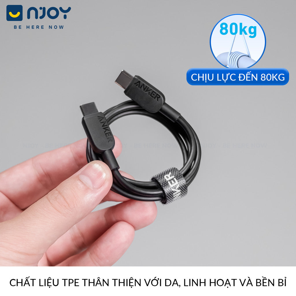 Cáp Sạc Nhanh 60W Anker 310 Type C To Type C Cho Điện Thoại iPhone 16 Pro Max 15 Samsung