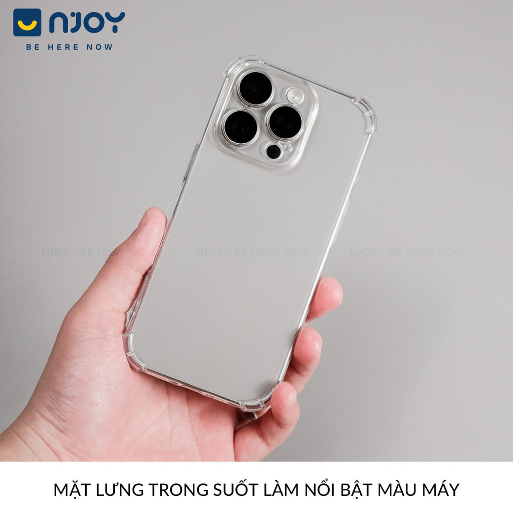 Ốp Chống Sốc Trong Suốt Bảo Vệ Camera Cho Điện Thoại iPhone 16 Pro Max 15 14 13 12 11 Njoyshop