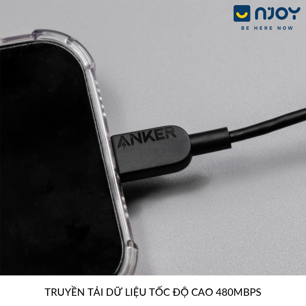 Cáp Sạc Nhanh 60W Anker 310 Type C To Type C Cho Điện Thoại iPhone 16 Pro Max 15 Samsung