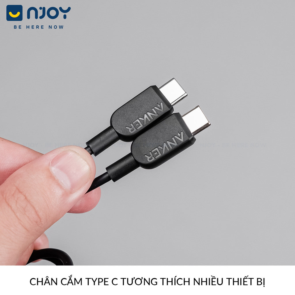 Cáp Sạc Nhanh 60W Anker 310 Type C To Type C Cho Điện Thoại iPhone 16 Pro Max 15 Samsung