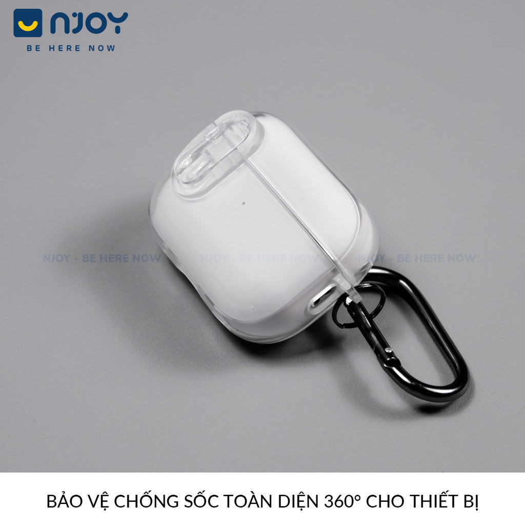 Ốp Trong Suốt Nút Bấm Mở Khoá An Toàn Chống Sốc Cho Airpods Pro 2 3 4
