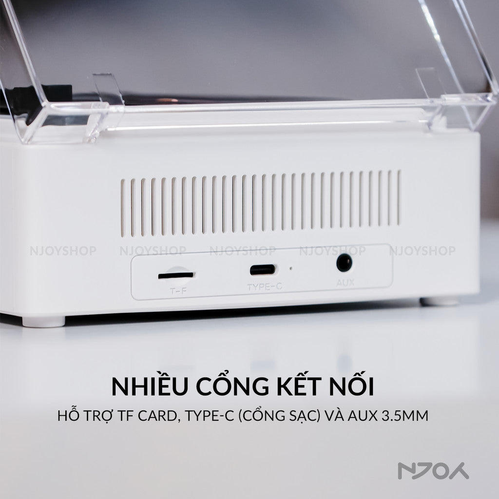 Loa Bluetooth Vintage Đĩa Than Xoay Trong Suốt Để Bàn Trang Trí Phòng Ngủ Quà Tặng