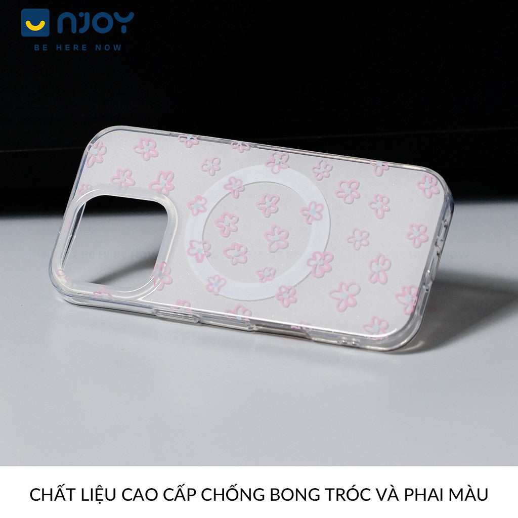 Ốp Trong Suốt Hình In Bông Hoa Dễ Thương Bảo Vệ Camera Cho Điện Thoại iPhone 16 Pro Max 15 14 13
